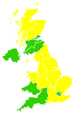 Click on a region for air pollution levels for 28/06/2009