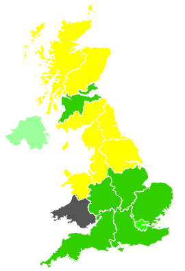 Click on a region for air pollution levels for 28/07/1990
