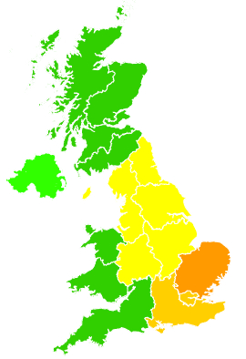 Click on a region for air pollution levels for 28/07/2006