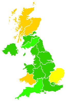 Click on a region for air pollution levels for 28/07/2018