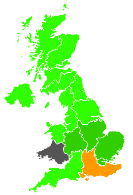 Click on a region for air pollution levels for 28/08/1990