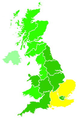 Click on a region for air pollution levels for 28/08/2002