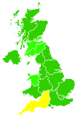 Click on a region for air pollution levels for 28/08/2003