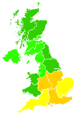 Click on a region for air pollution levels for 28/08/2017