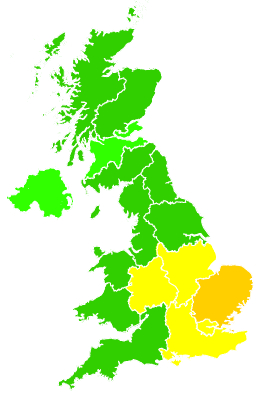 Click on a region for air pollution levels for 28/08/2024