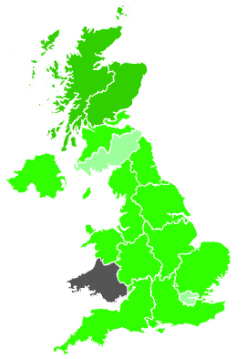 Click on a region for air pollution levels for 28/09/1987