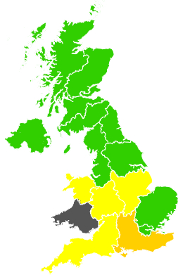 Click on a region for air pollution levels for 28/09/1990