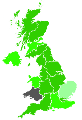 Click on a region for air pollution levels for 28/09/1991