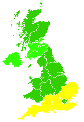 Click on a region for air pollution levels for 28/09/2008