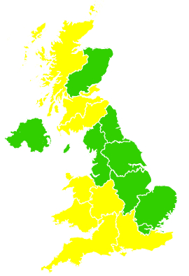 Click on a region for air pollution levels for 28/09/2011