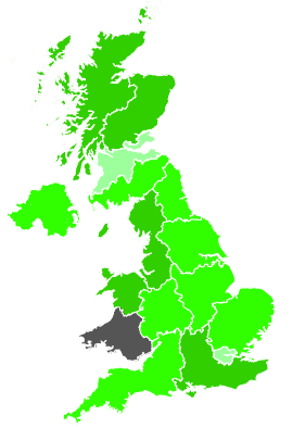 Click on a region for air pollution levels for 28/10/1987