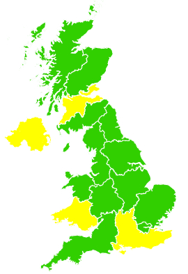 Click on a region for air pollution levels for 28/10/1998