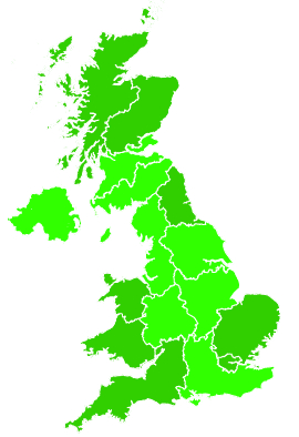 Click on a region for air pollution levels for 28/10/2008