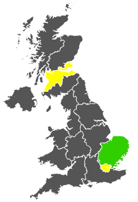 Click on a region for air pollution levels for 28/11/1977