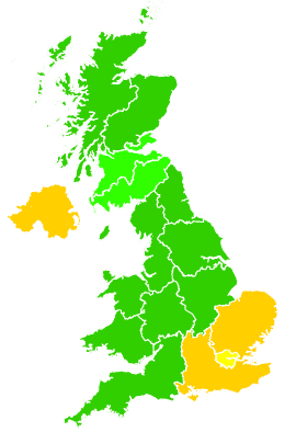 Click on a region for air pollution levels for 28/11/2020