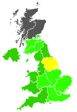 Click on a region for air pollution levels for 28/12/1993