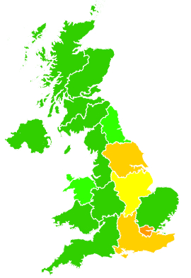 Click on a region for air pollution levels for 28/12/2016