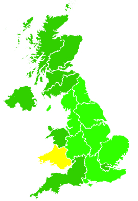 Click on a region for air pollution levels for 28/12/2017