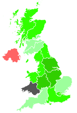 Click on a region for air pollution levels for 29/01/1991