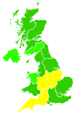Click on a region for air pollution levels for 29/01/2012