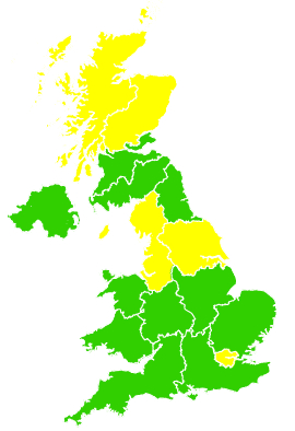 Click on a region for air pollution levels for 29/02/2008