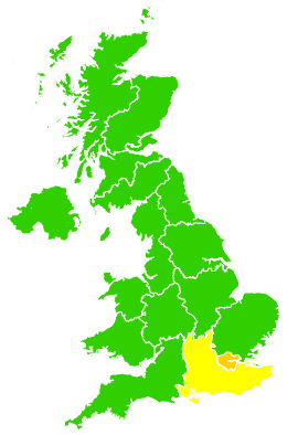 Click on a region for air pollution levels for 29/03/1998
