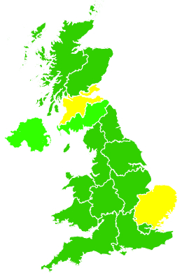 Click on a region for air pollution levels for 29/03/2005