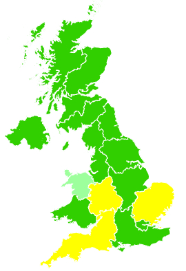 Click on a region for air pollution levels for 29/03/2006