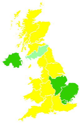 Click on a region for air pollution levels for 29/03/2008