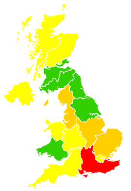 Click on a region for air pollution levels for 29/03/2012