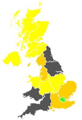 Click on a region for air pollution levels for 29/04/1987