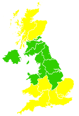 Click on a region for air pollution levels for 29/04/2000