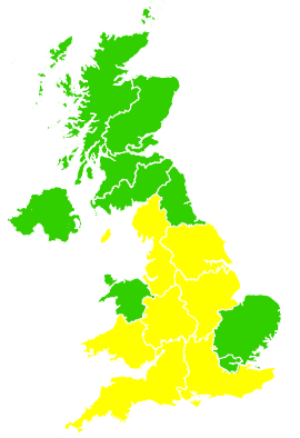 Click on a region for air pollution levels for 29/04/2001