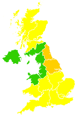 Click on a region for air pollution levels for 29/04/2008