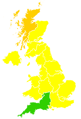 Click on a region for air pollution levels for 29/04/2011
