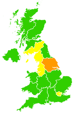 Click on a region for air pollution levels for 29/04/2014
