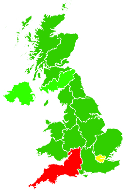 Click on a region for air pollution levels for 29/04/2026
