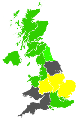 Click on a region for air pollution levels for 29/05/1987