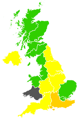 Click on a region for air pollution levels for 29/05/1989