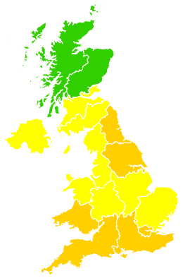 Click on a region for air pollution levels for 29/05/1997