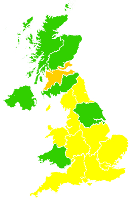 Click on a region for air pollution levels for 29/05/1998