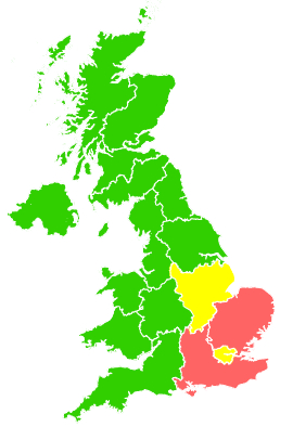 Click on a region for air pollution levels for 29/05/1999