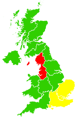 Click on a region for air pollution levels for 29/05/2001