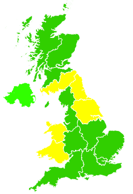 Click on a region for air pollution levels for 29/05/2009