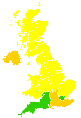 Click on a region for air pollution levels for 29/05/2018