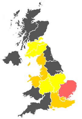 Click on a region for air pollution levels for 29/06/1986