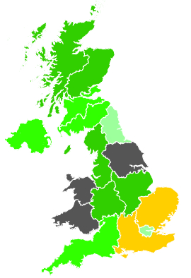Click on a region for air pollution levels for 29/06/1987