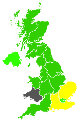 Click on a region for air pollution levels for 29/06/1991