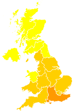 Click on a region for air pollution levels for 29/06/2003
