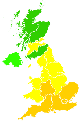 Click on a region for air pollution levels for 29/06/2006